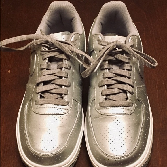 Platinum Nike Air Force Ones - Picture 4 of 6